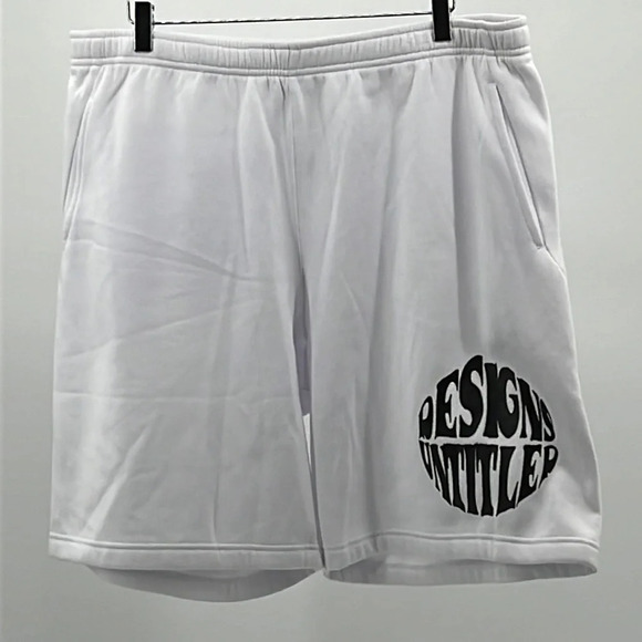 Designs Untitled Graphic Athletic Sweat Shorts in White - NWOT - Size XXL - Picture 1 of 4